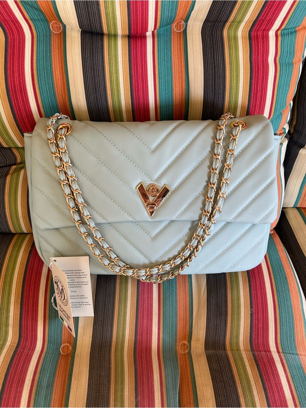 Valentino Orlandi Angel quilted crossbody with gold hardware NWOT
